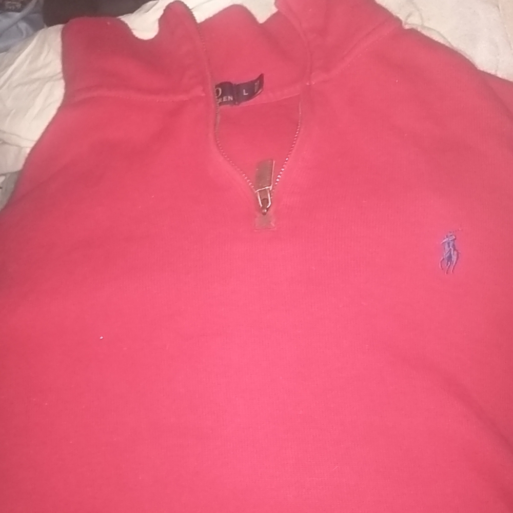 Polo zip up sweater large